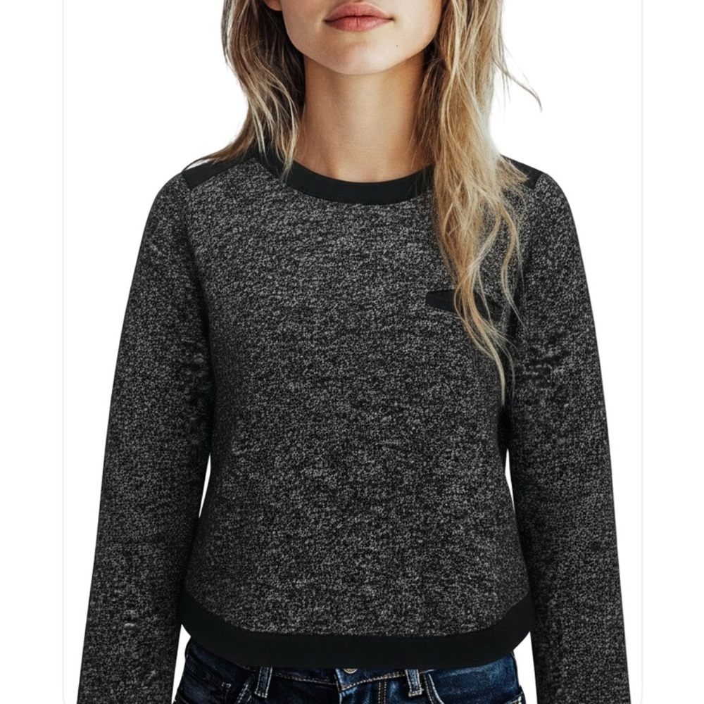 MADEWELL Black Marled Sweater Top Size Medium Wool & Cotton Blend